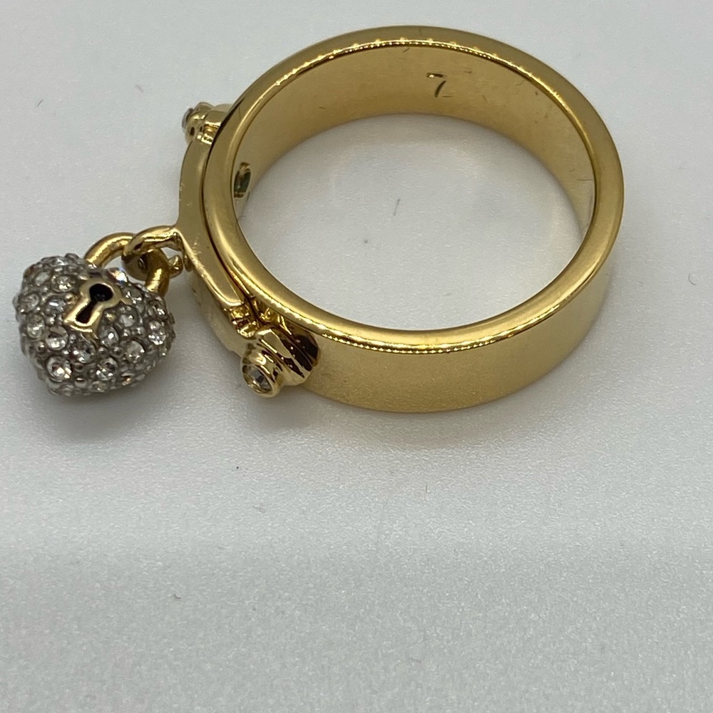 Juicy Couture Gold Crystal Locket Ring